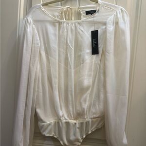 Lulu's Ivory Long Sleeve Bodysuit